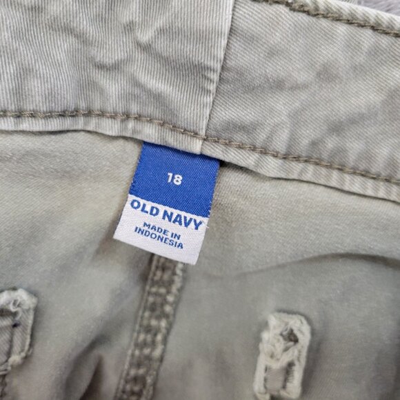 Old Navy Womens Pants 18 Plus Cropped Green Zip Fly Pockets Cotton Blend GRE26E - Picture 7 of 9